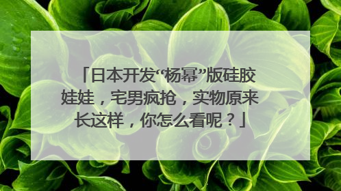 日本开发“杨幂”版硅胶娃娃，宅男疯抢，实物原来长这样，你怎么看呢？