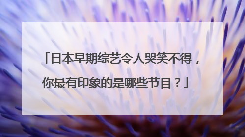 日本早期综艺令人哭笑不得，你最有印象的是哪些节目？