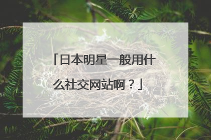 日本明星一般用什么社交网站啊？