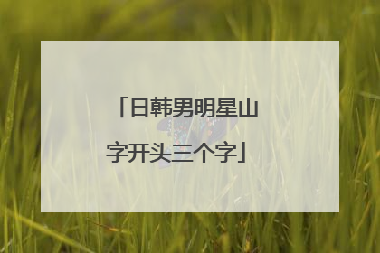 日韩男明星山字开头三个字