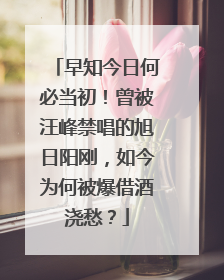 早知今日何必当初!曾被汪峰禁唱的旭日阳刚,如今为何被爆借酒浇愁?