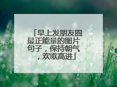 早上发朋友圈最正能量的图片句子，保持朝气，欢歌高进