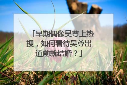 早期偶像吴尊上热搜，如何看待吴尊出道前就结婚？