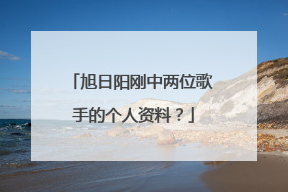 旭日阳刚中两位歌手的个人资料？