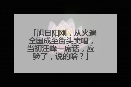 旭日阳刚，从火遍全国成至街头卖唱，当初汪峰一席话，应验了，说的啥？