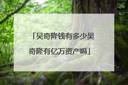 昊奇隆钱有多少吴奇隆有亿万资产吗