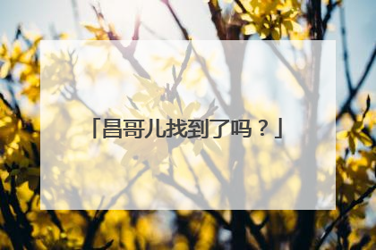 昌哥儿找到了吗?