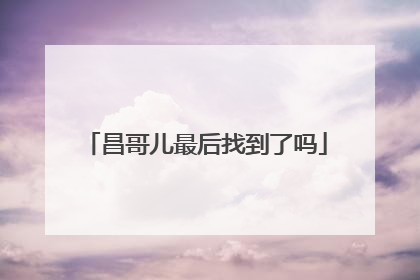 昌哥儿最后找到了吗