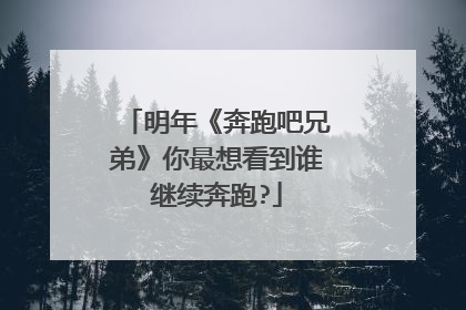明年《奔跑吧兄弟》你最想看到谁继续奔跑?