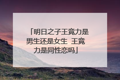明日之子王竟力是男生还是女生 王竟力是同性恋吗