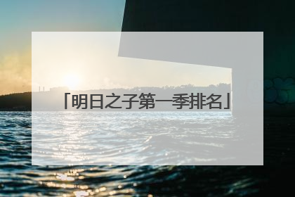 明日之子第一季排名
