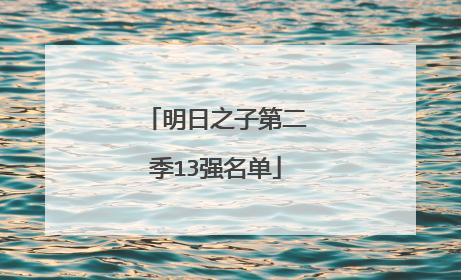 明日之子第二季13强名单