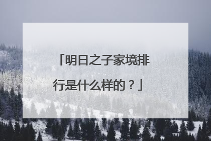 明日之子家境排行是什么样的?