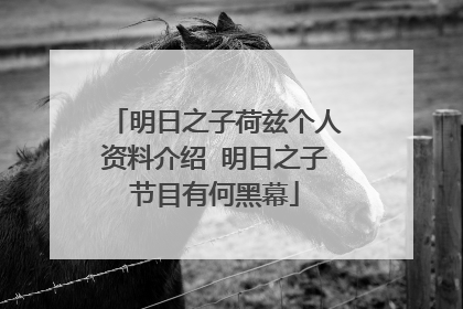 明日之子荷兹个人资料介绍 明日之子节目有何黑幕