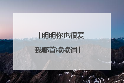 明明你也很爱我哪首歌歌词