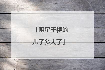 明星王艳的儿子多大了