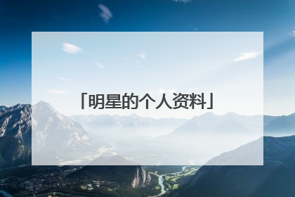 明星的个人资料