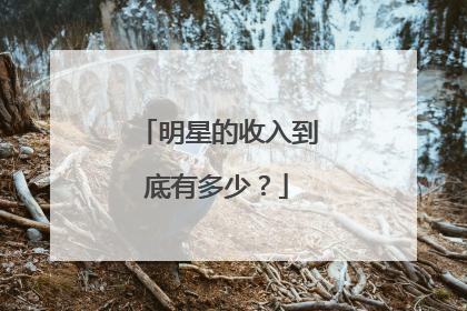 明星的收入到底有多少？