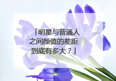 明星与普通人之间颜值的差距到底有多大？