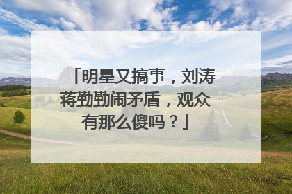 明星又搞事,刘涛蒋勤勤闹矛盾,观众有那么傻吗?