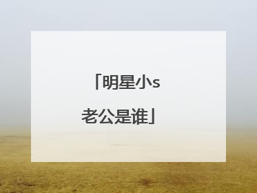 明星小s老公是谁