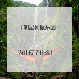 明星柯振东因为违反了什么