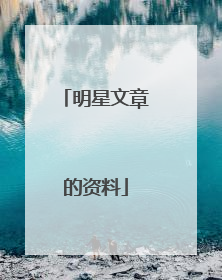 明星文章的资料