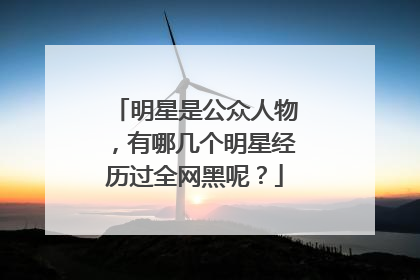 明星是公众人物，有哪几个明星经历过全网黑呢？