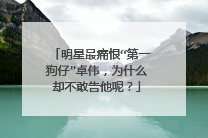 明星最痛恨“第一狗仔”卓伟，为什么却不敢告他呢？