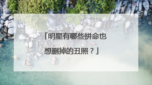 明星有哪些拼命也想删掉的丑照?