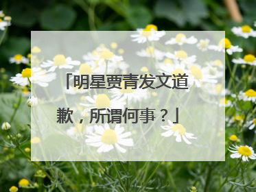 明星贾青发文道歉,所谓何事?