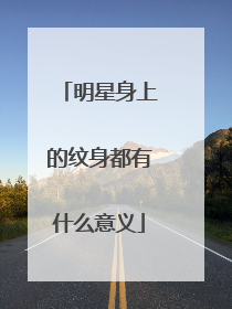 明星身上的纹身都有什么意义