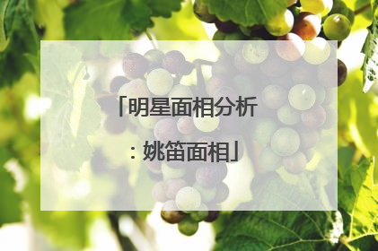 明星面相分析:姚笛面相