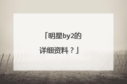 明星by2的详细资料？
