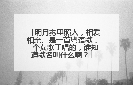 明月雾里照人,相爱相亲、是一首粤语歌,一个女歌手唱的,谁知道歌名叫什么啊?