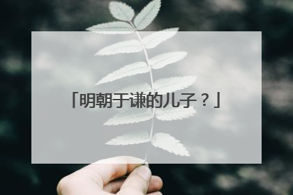 明朝于谦的儿子？