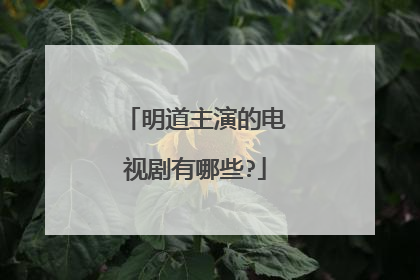 明道主演的电视剧有哪些?