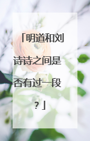 明道和刘诗诗之间是否有过一段？
