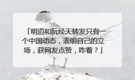 明道和阮经天转发只有一个中国动态，表明自己的立场，获网友点赞，咋看？