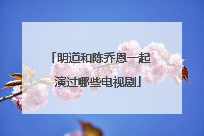 明道和陈乔恩一起 演过哪些电视剧