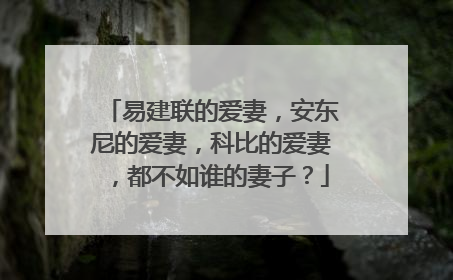 易建联的爱妻，安东尼的爱妻，科比的爱妻，都不如谁的妻子？