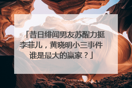 昔日绯闻男友苏醒力挺李菲儿，黄晓明小三事件谁是最大的赢家？