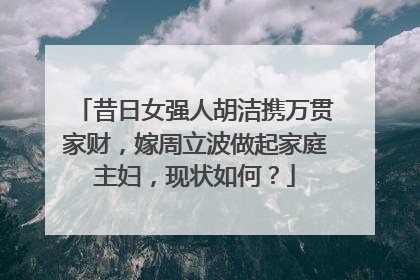 昔日女强人胡洁携万贯家财，嫁周立波做起家庭主妇，现状如何？