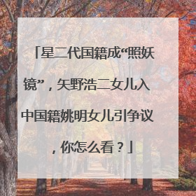 星二代国籍成“照妖镜”，矢野浩二女儿入中国籍姚明女儿引争议，你怎么看？