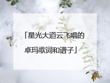 星光大道云飞唱的卓玛歌词和谱子