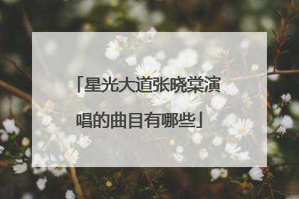 星光大道张晓棠演唱的曲目有哪些