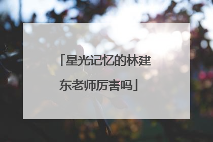 星光记忆的林建东老师厉害吗