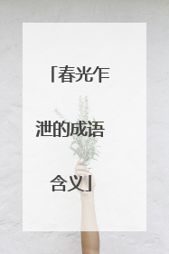 春光乍泄的成语含义