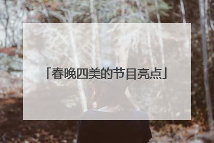 春晚四美的节目亮点
