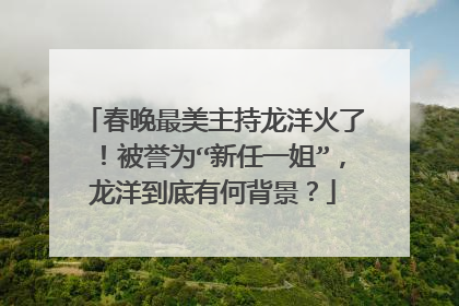 春晚最美主持龙洋火了！被誉为“新任一姐”，龙洋到底有何背景？